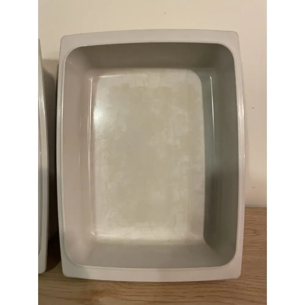 (QTY 2) VTG Farberware Microwave Cookware Gray 2 Qt Dishes - NO LIDS, READ